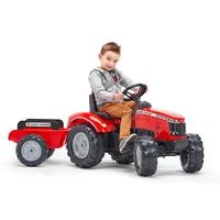 Falk Massey Ferguson Traktor + Anh. L - Fahrzeugtyp: Traktor - Altersempfehlung ab: 3 Jahren - Ausstattung: Anhänger - Detailfarbe: Rot - Schwarz - Material: Kunststoff
