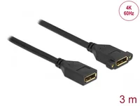 Delock Verlängerungskabel DisplayPort - DisplayPort, 3 m - Kabeltyp: Verlängerungskabel - Videoanschluss Seite A: DisplayPort - Videoanschluss Seite B: DisplayPort - Detailfarbe: Schwarz - Kabellänge: 3 m - Display Port Standard: 1.2