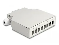 DELOCK LWL Verteilerbox für Hutschiene 8 Port grau