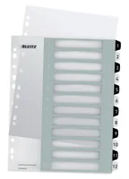 LEITZ Register PP WOW A4+ 1216-00-00 schwarz/weiss 12-teilig