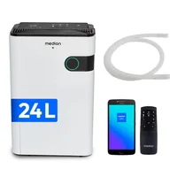 Medion Entfeuchter DH30S, 40 m² - Typ: Entfeuchter - Funktionen: Abschaltautomatik - Display - Timerfunktion - Touch Control - Wäschetrocknung - Detailfarbe: Schwarz - Weiss - Entfeuchtungsleistung /24h: 24 l - Hygrostat: Keine Angaben