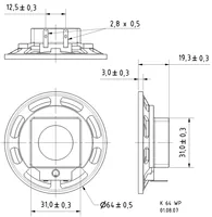 Visaton K 64 WP 2 W 1 pc(s) Full range speaker driver