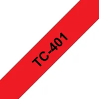 Brother TC-401 label-making tape Black on red