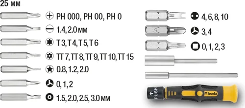 kwb Bit-Set Safety Bits 37-teilig - Set: Ja - Bit-Typ: Philips - Torx - Schlitz - Tri-Wing - Grösse: Diverse