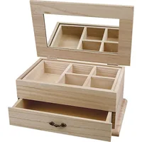 Creativ Company Holzartikel Schmuckbox - Breite: 27 cm - Höhe: 12 cm - Länge: 17 cm - Anzahl Stück: 1 Stück - Holzherkunft: China - Holzhandelsname: Paulownia tomentosa (Blauglockenbaum)