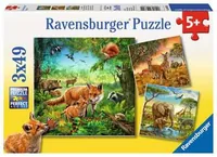 Ravensburger Puzzle Tiere der Erde 3 x 49 Teile mit Mini-Postern - Motiv: Tiere - Altersempfehlung ab: 5 Jahren - Tiefe: 3.7 cm - Breite: 27.5 cm - Effekte: 3-teilig - Nachhaltigkeit: FSC®