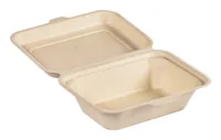 BioPak Menübox Hinged 600 ml Braun ungeteilt, 50 Stück - Detailfarbe: Braun - Materialtyp: Pflanzliche Faser - Material: Zuckerrohrpulpe (Bagasse) - Verpackungseinheit: 50 Stück