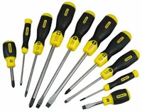 Stanley Schraubenzieher-Set CushionGrip 10-teilig - Anwendungsbereich: Werkstatt - Schraubenziehertyp: Phillips - Schlitz