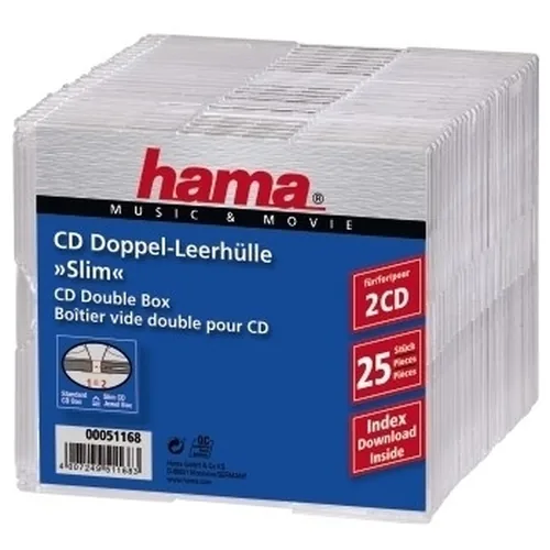 HAMA CD Leerhülle Slim Double 51168 25-er Pack transparent
