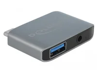 Delock Soundkarte USB Type-C Klinkenbuchse 3.5 mm + USB 3.0 A - Audiokanäle: Stereo - Schnittstelle Hardware: USB 3.0 - USB Typ C