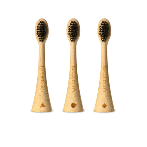 happybrush Zahnbürstenkopf Bambus V3 3 Stück - Zahnbürsten-Art: Schallzahnbürste - Verpackungseinheit: 3 Stück