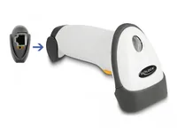 DeLOCK USB Barcode Scanner 1D with connection cable and stand - Laser - light grey