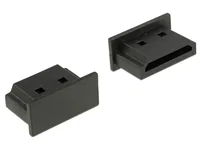 Delock Staubschutz HDMI-A f ohne Griff 10 Stk. Schwarz - Kabeltyp: Adapter - Videoanschluss Seite A: HDMI - Videoanschluss Seite B: Keiner