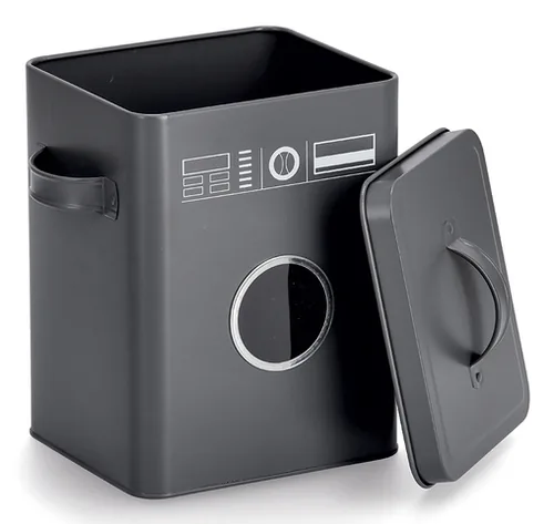 Zeller Present Waschmittelbox 18 x 15.5 x 23 cm, Metall, Anthrazit - Detailfarbe: Anthrazit - Verpackungseinheit: 1 Stück - Volumen: 6 l - Material: Metall