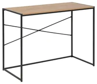 AC Design Tisch Seaford, Schwarz matt / Wildeiche matt - Material: MDF - Edelstahl (pulverbeschichtet) - Belastbarkeit: 100 kg