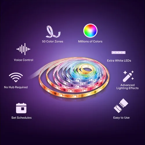 TP-Link LED Stripe Tapo L930-5, 5 m Multicolor - Lampensockel: LED fest verbaut - Farbtemperatur Kelvin: 2500 bis 6500 K - Aussenanwendung: Nein - Gesamtleistung: 13 W - Leuchten Kategorie: LED Stripe - Lichtfarbe: Mehrfarbig