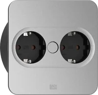 Bachmann 946.009 socket-outlet 2 x Type F Stainless steel