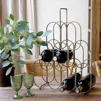 Chic Antique Weinflaschenhalter für 9 Flaschen Messing - Materialtyp: Metall - Material: Eisen - Breite: 15 cm - 41.5 cm - Detailfarbe: Messing - Höhe: 56 cm - Flaschenkapazität: 9 ×