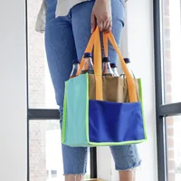 Remember Flaschentasche Ocean Mehrfarbig - Breite: 24 cm - Detailfarbe: Ozeanblau - Orange - Braun - Material: Recycled Polyester - Höhe: 18 cm - Länge: 27 cm
