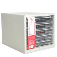 DELI Schubladenbox 5 Schubladen 27,5x34x26cm hellgrau