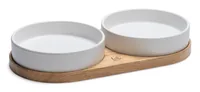 Designed by Lotte Kera Dinnerset Katze Lojs 34 × 17, 3 × 5.5 cm, weiss - Detailfarbe: Weiss - Tierart: Katze - Produkttyp: Futternapf