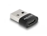 Delock USB 2.0 Adapter USB-A Stecker - USB-C Buchse - Detailfarbe: Schwarz - USB Standard: 2.0 (480 Mbps) - Winkelstecker: Nein - Steckertyp Seite B: USB-C Buchse - Besondere Eigenschaften: Keine - Steckertyp Seite A: USB-A Stecker