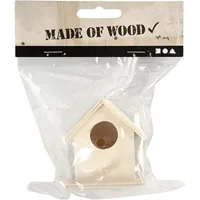 Creativ Company Holzartikel Vogelhaus Mini, Hellbraun, 1 - Breite: 6 cm - Höhe: 6 cm - Länge: 6 cm - Anzahl Stück: 1 Stück - Holzherkunft: China - Holzhandelsname: Mischholz/MDF