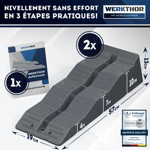 Werkthor Flache Auffahrkeile 2er Set, Grau - Nachhaltigkeit: Nicht angegeben - Zubehörtyp: Rampe/Keil