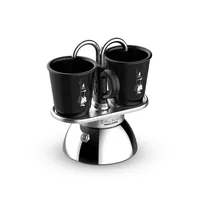 Bialetti 7310 Espressokocher Set Mini Induktion 2 Tassen + 2 Gläser schwarz