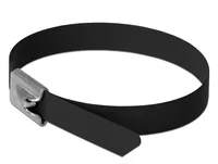 Delock Edelstahlkabelbinder L 200 x B 7,9 mm schwarz 10 Stück