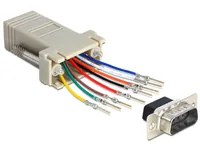 Delock Adapter RJ-45 - RS-232 DB9 (f-m) 0 m - Kabeltyp: Adapter - Datenanschluss Seite A: RJ-45 - Datenanschluss Seite B: RS-232 DB9 Stecker - Kabellänge: 0 m