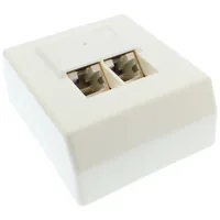 InLine Cat.5e Anschlussdose - AP 2x RJ45 Buchse - RAL 9010 - weiß