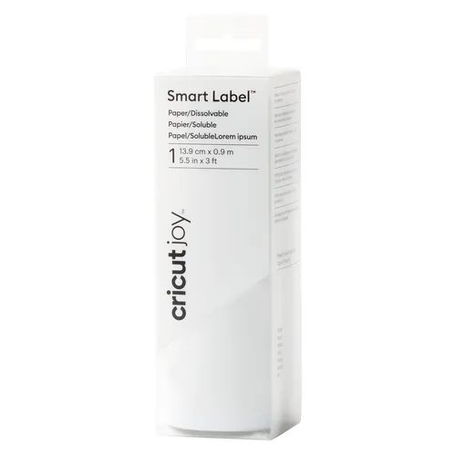 Cricut Folie Smart Label Joy ablösbar 14 x 91 cm - Geeignet für Drucker: Nein - Detailfarbe: Weiss - Aussenanwendung: Nein - Selbstklebend: Ja - Aufbügelbar: Nein - Folientyp: Bastelfolie