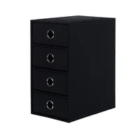 Rössler Schubladenbox S.O.H.O. Schwarz - Detailfarbe: Schwarz - Material: Karton - Anzahl Schubladen: 4