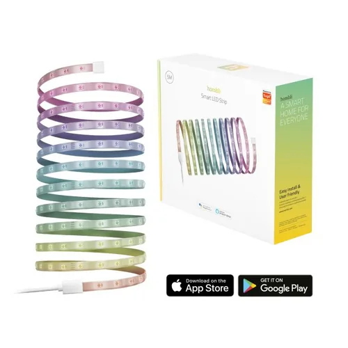 hombli LED Stripe Smart, RGB, 5 m, Weiss - Lampensockel: LED fest verbaut - Farbtemperatur Kelvin: 2000 bis 6500 K - Aussenanwendung: Nein - Gesamtleistung: 24 W - Leuchten Kategorie: LED Stripe - Lichtfarbe: Kaltweiss/Tageslichtweiss (KW) - Neutralweiss 