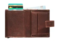 Maverick Portemonnaie Original Compact CardProtector - Münzfach: Ja - RFID-Schutz: Ja - Farbe: Braun - Material: Leder - Verschluss: Druckknöpfe