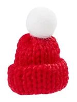 HobbyFun Mini-Utensilien Strick Mütze 2 Stück, Rot - Detailfarbe: Rot - Material: Polyester - Verpackungseinheit: 2 Stück - Motiv: Mütze - Anlass: Weihnachten