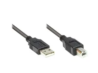 Alcasa 2510-025OFS USB cable USB 2.0 0.25 m USB A USB B Black