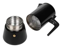 FURBER Espressokocher Chicchi 4 Tassen, Schwarz - Material: Edelstahl - Kompatible Kochfelder: Glaskeramik - Gas - Induktion - Elektro - Detailfarbe: Schwarz - Anzahl Tassen: 4 × - Betriebsart: Manueller Betrieb