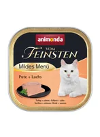 animonda Nassfutter Vom Feinsten Mildes Menü Pute & Lachs, 100 g - Tierbedürfnis: Kein besonderes Bedürfnis - Geschmacksrichtung: Fisch - Geflügel - Zertifikate: Keine Zertifizierung - Fleischsorte: Pute - Lachs - Packungsgrösse: 100 g - Futtereigenschaft