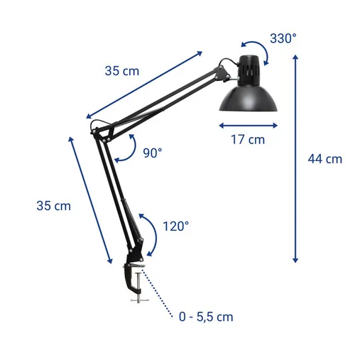 MAUL 8230590 lampada da tavolo E27 Nero
