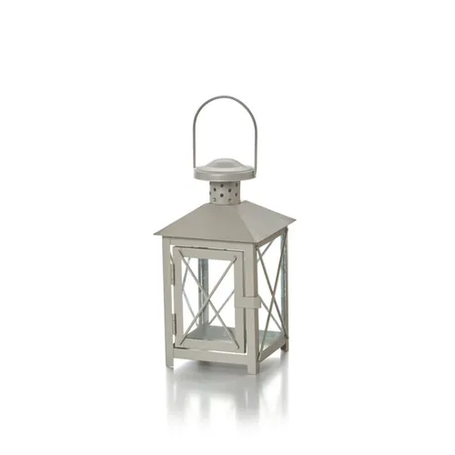 balthasar Laterne 24 cm, Grau - Höhe: 24 cm - Detailfarbe: Grau - Detailmaterial: Glas - Metall - Grundmaterial: Glas - Metall