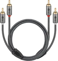 Goobay 65295 audio cable 5 m 2 x RCA Schwarz, Silber