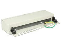 Delock Netzwerkpanel Keystone 12-Port Desktop, grau - Detailfarbe: Grau - Montage: Wand - DIN-Rail - Desktop - Serie: Standard - E-Nr.: 0 - Schirmung: Ja - Schnittstellen: Keystone