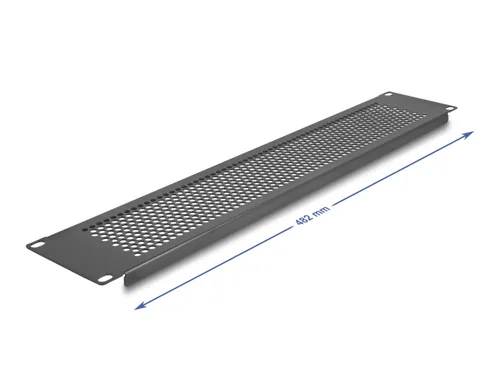 DELOCK 19"" Blindpanel mit runden Löchern 2 HE schwarz