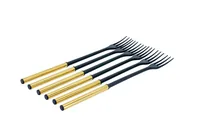Kadastar Käsefonduegabel Protect Gold 6 Personen - Anzahl Personen: 6 - Material: Nylon - Griffmaterial: Edelstahl - Detailfarbe: Schwarz - Gold - Fondue Variante: Käsefondue