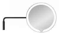 Blomus Kosmetikspiegel LED MODO mit Wandhalterung, Schwarz - Vergrösserung: 5 × - Detailfarbe: Schwarz - Form: Rund - Wandhalterung: Ja