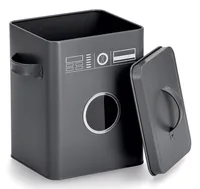 Zeller Present Waschmittelbox 18 x 15.5 x 23 cm, Metall, Anthrazit - Detailfarbe: Anthrazit - Verpackungseinheit: 1 Stück - Volumen: 6 l - Material: Metall