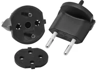 Max Hauri Fixadapter SchuKo Konturenstecker – T11 IP44 mit Moosgummi - Detailfarbe: Schwarz - Stromanschluss Seite A: T11 - Schalter: Nein - Stromanschluss Seite B: Schuko - Typ: Fixadapter