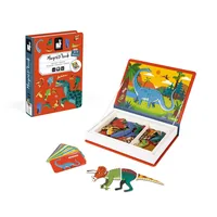 Janod Beschäftigungsspielzeug Magnetbuch Dinosaurier - Altersempfehlung ab: 3 Jahren - Material: Pappe - Nachhaltigkeit: FSC® - Detailfarbe: Orange
